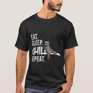 Camiseta Funky Relajado Lazy Sloth Eat Sleep