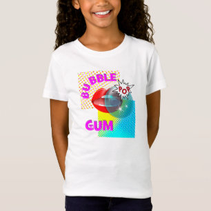 Camiseta Funky Retro Pop Art Bubble Gum Lips