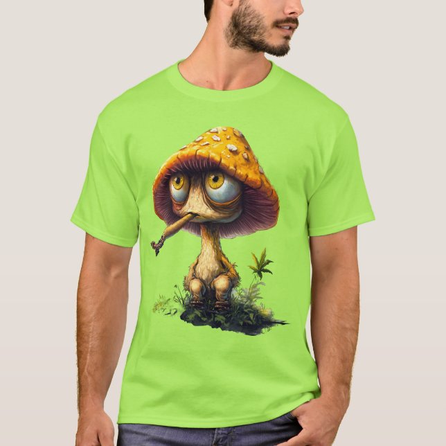 Camiseta Funky Stoned Mushroom Cartoon T-Shirt (Anverso)