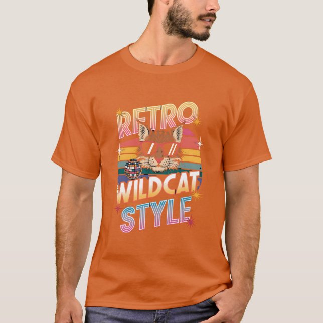 Camiseta Funky Wildcat in Sunglasses Retro 80s Style family (Anverso)