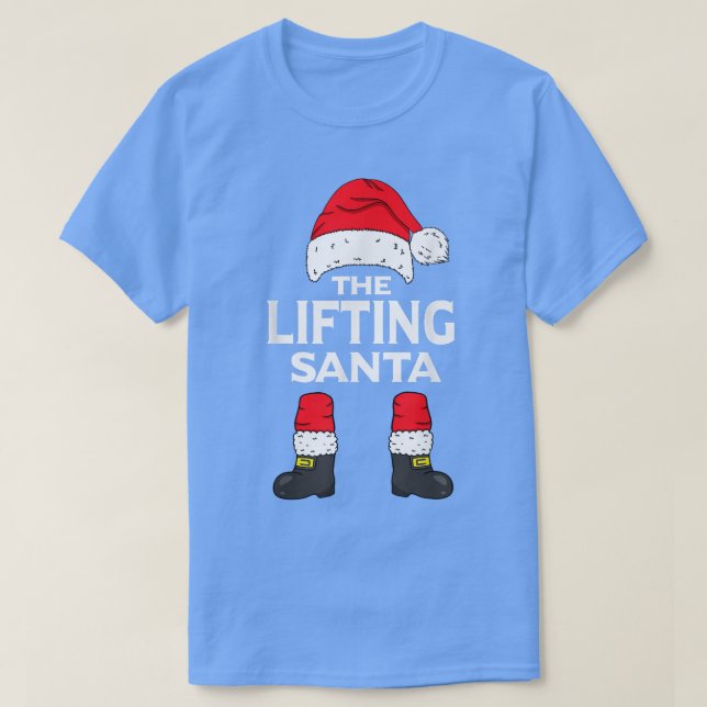 Camiseta Funn de Navidades del grupo familiar Lifting Santa (Diseño del anverso)