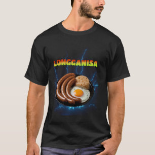 Camiseta Funn vintage Longganisa Meme Bootleg Rap Style 90