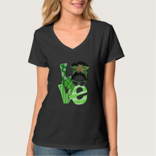 Camiseta Funnw Love Messy Hair Bun St Patrick's Day Family