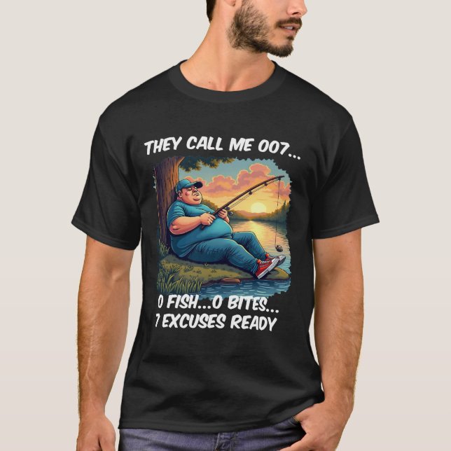 Camiseta Funny 007 Fisherman Excuses Tee (Anverso)