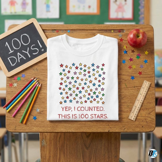 Camiseta Funny 100 Days Of School Yep I Counted 100 Stars (Subido por el creador)