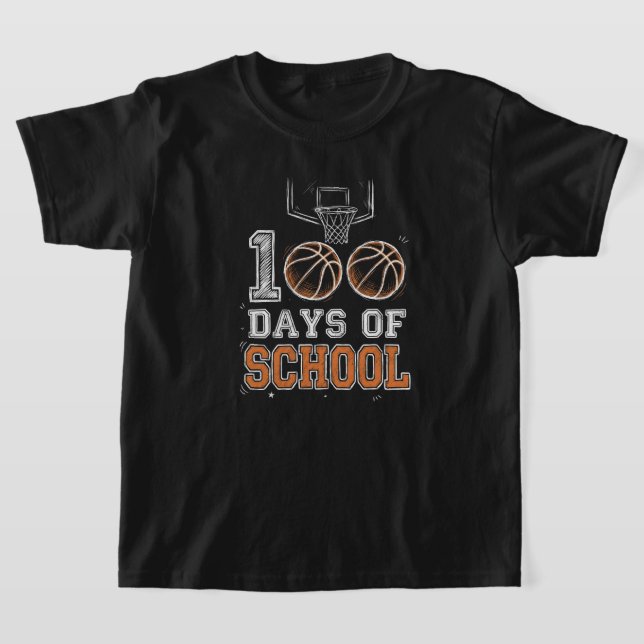 Camiseta Funny 100th Day of School Basketball Pencil Sketch (Distribución)