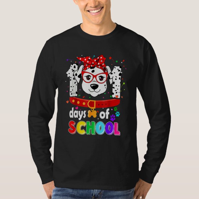 Camiseta Funny 101 Days School Dog Lover Students Teachers  (Anverso)