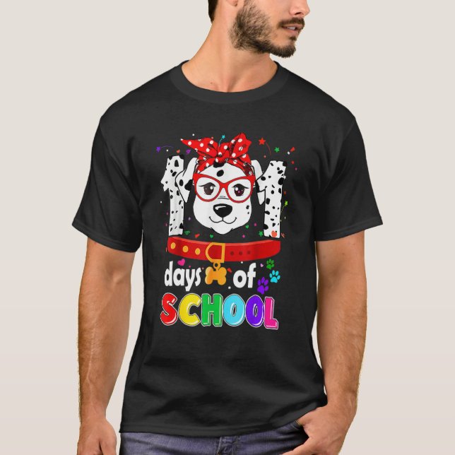 Camiseta Funny 101 Days School Dog Lover Students Teachers  (Anverso)