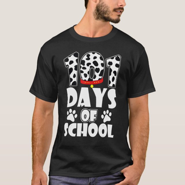 Camiseta Funny 101 Days School Dog Lover Students Teachers  (Anverso)