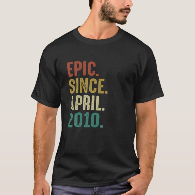 Camiseta Funny 12 Year Old Birthday Gifts Epic Since April (Anverso)