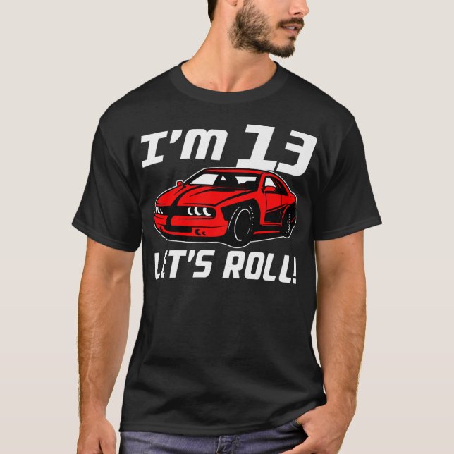 Camiseta Funny 13th Birthday Gift Race Car Driver Boys 13 Y (Anverso)