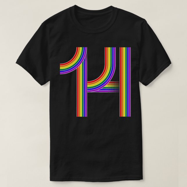 Camiseta Funny 14th Birthday Gift Cute 14 Year Old Rainbow  (Diseño del anverso)