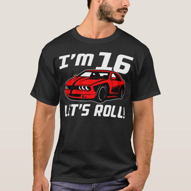 Camiseta Funny 16th Birthday Gift Race Car Driver Boys 16 Y (Anverso)