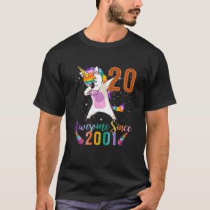 Camiseta Funny 20 Años Increíble Desde 2001 Unicorn Dab