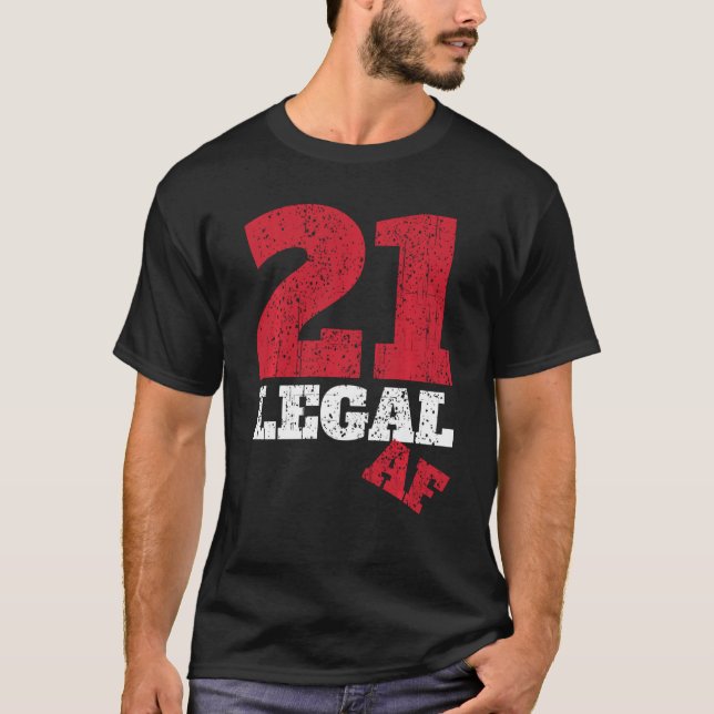 Camiseta Funny 21 Legal Af Equipo I Parte De Edad Legal De  (Anverso)