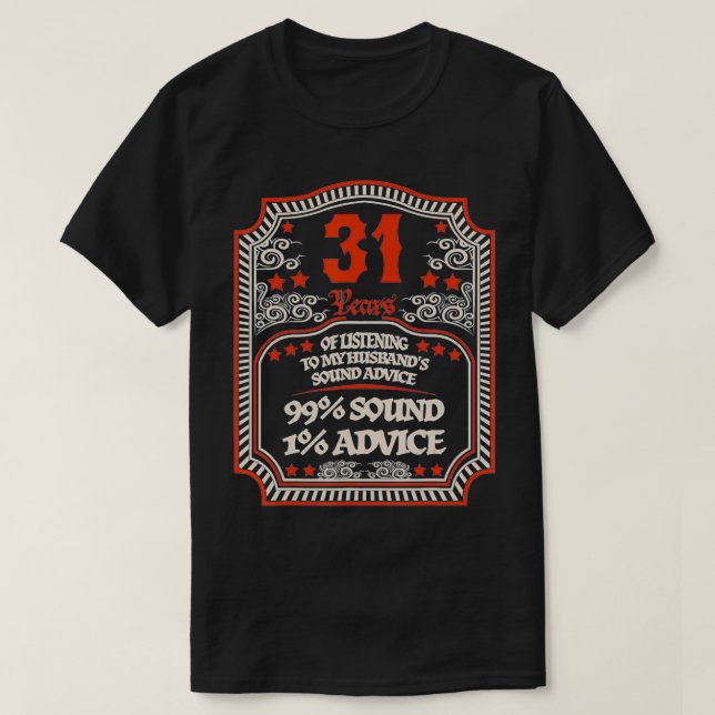 Camiseta Funny 31st Wedding Anniversary Tee For Her  Women  (Diseño del anverso)