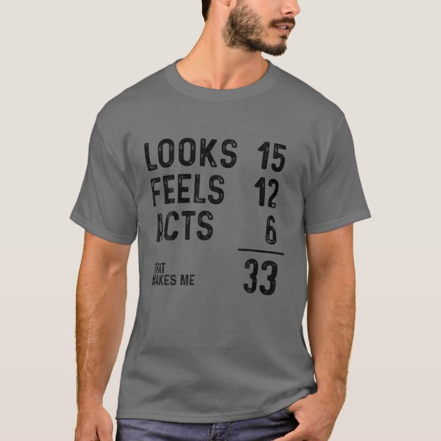 Camiseta Funny 33 Años Nacido En 1989 (Anverso)