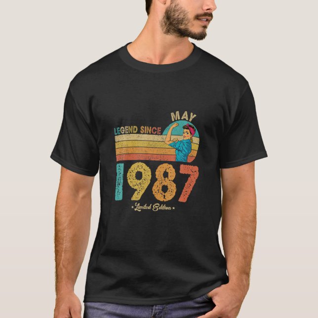 Camiseta Funny 35Th Birthday May 1987 Legend Since 1987 35 (Anverso)