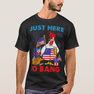 Camiseta Funny 4 De Julio Acá Para Bang USA Flag Chick