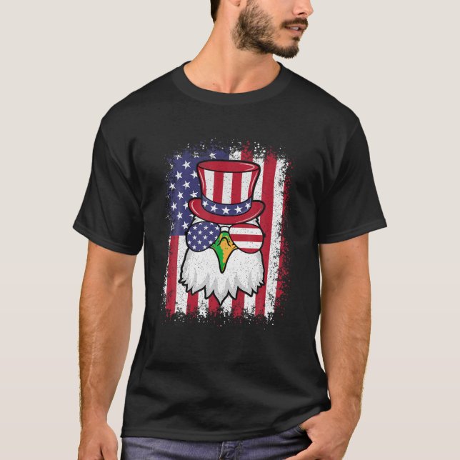 Camiseta Funny 4 De Julio Bandera Estadounidense Patriótica (Anverso)