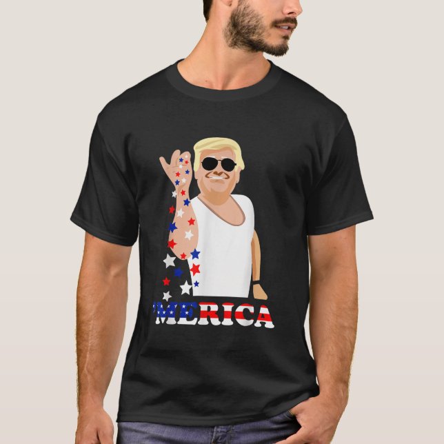 Camiseta Funny 4 de julio Bandera estadounidense Trump Salt (Anverso)