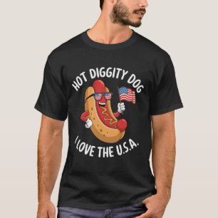 Camiseta Funny 4 De Julio Hotdog Patriótico Bandera Estadou