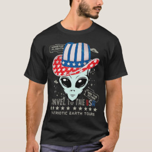 Camiseta Funny 4 de julio Patriotic Earth Tours OVNI Alien
