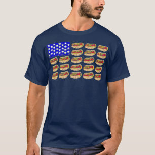 Camiseta Funny 4 de julio Sandwich de Hotdog con bandera de