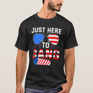 Camiseta Funny 4 De Julio USA Gafas De Sol Fuegos Artificia