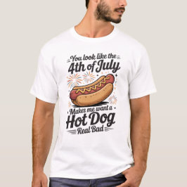 Camiseta Funny 4th of July Hot Dog