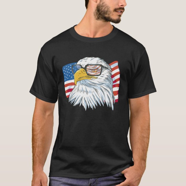 Camiseta Funny 4th Of July USA American Flag Patriotic Eagl (Anverso)