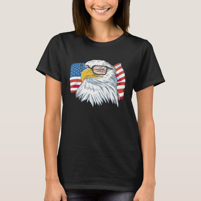 Camiseta Funny 4th Of July USA American Flag Patriotic Eagl (Anverso)