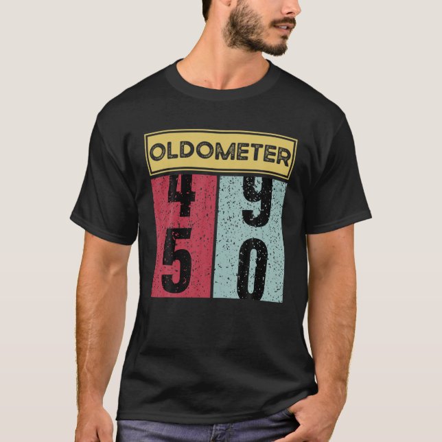 Camiseta Funny 50.º Oldometer De Cumpleaños Diseño De 50 Añ (Anverso)