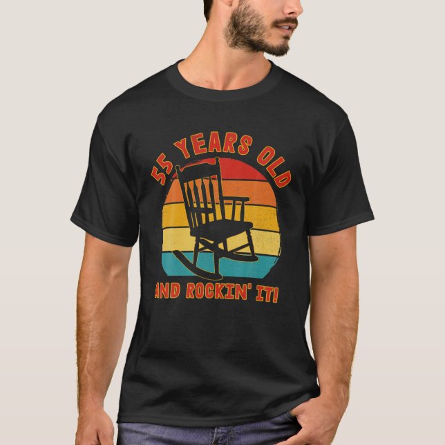 Camiseta Funny 55º Cumpleaños T Retro 55 Años Y Rockin (Anverso)