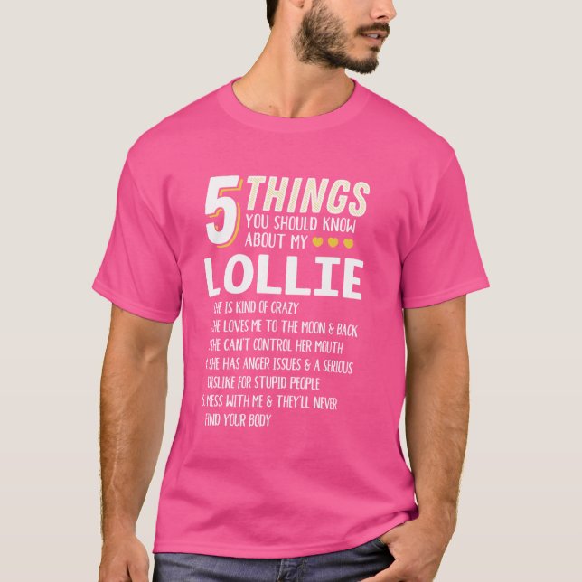 Camiseta Funny 5 cosas Abuela Lollie Gift Idea (Anverso)
