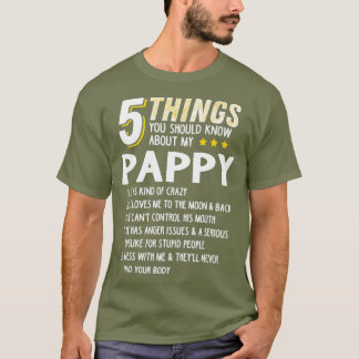 Camiseta Funny 5 cosas Abuelo Pappy Crazy Gift Idea