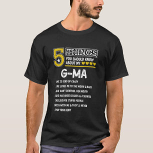 Camiseta Funny 5 Cosas G Mamá a la familia Guay Fiesta Lon