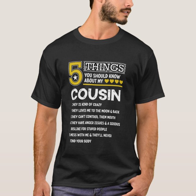 Camiseta Funny 5 cosas Primo Familia Guay Fiesta de coincid (Anverso)