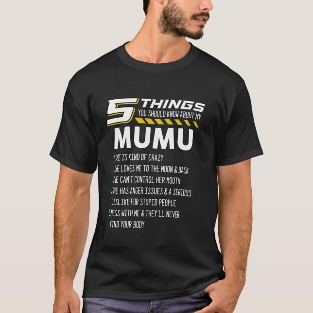 Camiseta Funny 5 cosas que MuMu coincide con el Fiesta de f (Anverso)