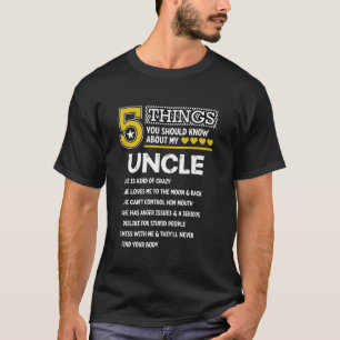 Camiseta Funny 5 cosas tío familia Guay Fiesta Lo