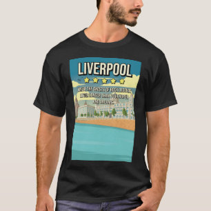 Camiseta Funny 5 estrellas Liverpool River Skyline Reino Un