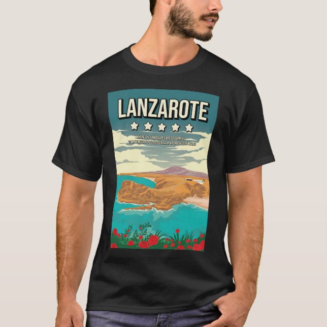 Camiseta Funny 5 estrellas Reseña Lanzarote España Viajes d (Anverso)