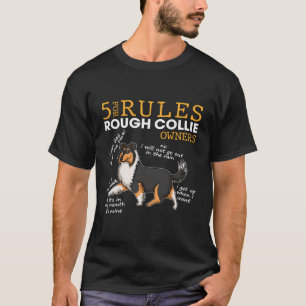 Camiseta Funny 5 Reglas Para Los Dueños De Collie Rough