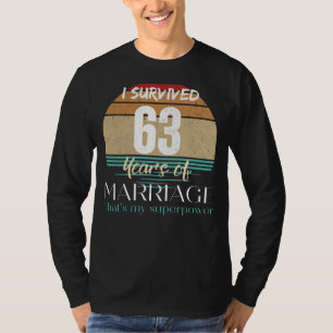 Camiseta Funny 63 años de sobreviviente del matrimonio Tee