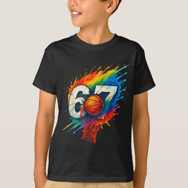 Camiseta Funny 67 Basketball Six Seven 6 7 Meme 67  (Anverso)