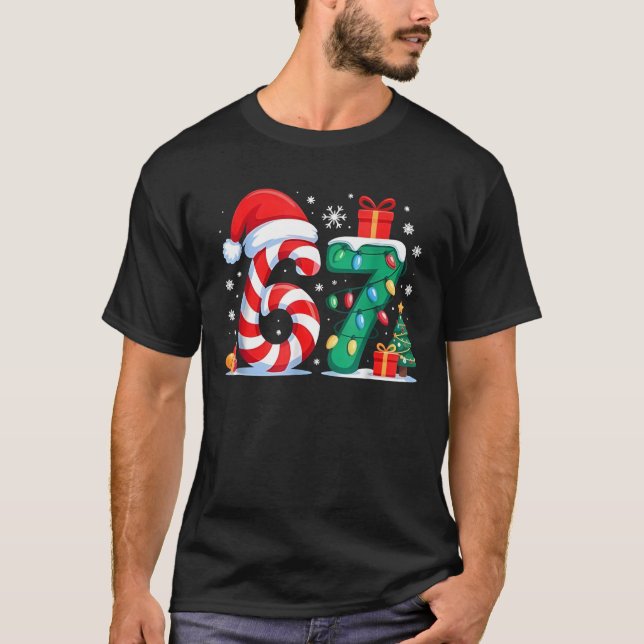Camiseta Funny 67 Christmas 6 7 Six Seven Meme 6 7 Matching (Anverso)