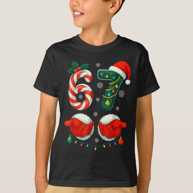 Camiseta Funny 67 Christmas 6 7 Six Seven Meme 6 7 Matching (Anverso)
