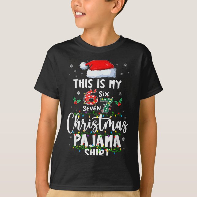Camiseta Funny 67 Christmas Pajamas Shirt Six Seven Meme Br (Anverso)