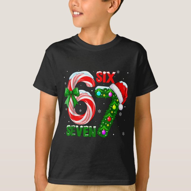 Camiseta Funny 67 Christmas Shirts Boys Kids 6 7 Meme Pajam (Anverso)