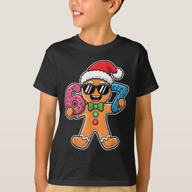 Camiseta Funny 67 Christmas Six Seven Meme Xmas Gingerbread (Anverso)